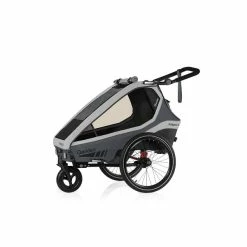 Qeridoo Kidgoo 1 Fahrradanhänger Steel Grey Mit Joggerfunktion