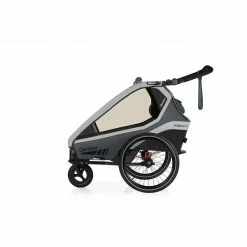 Qeridoo Kidgoo 2 Fahrradanhänger Steel Grey Mit Joggerfunktion 2023