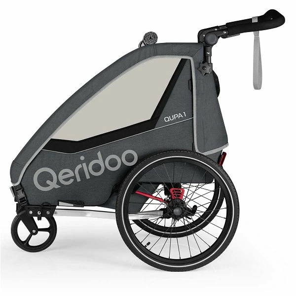 Qeridoo Qupa1 Grey Fahrradanhänger 360-Grad-Buggyrad Und Deichsel 2023 2 Qeridoo Qupa1 Grey Fahrradanhänger 360-Grad-Buggyrad Und Deichsel 2023 – Bild 2