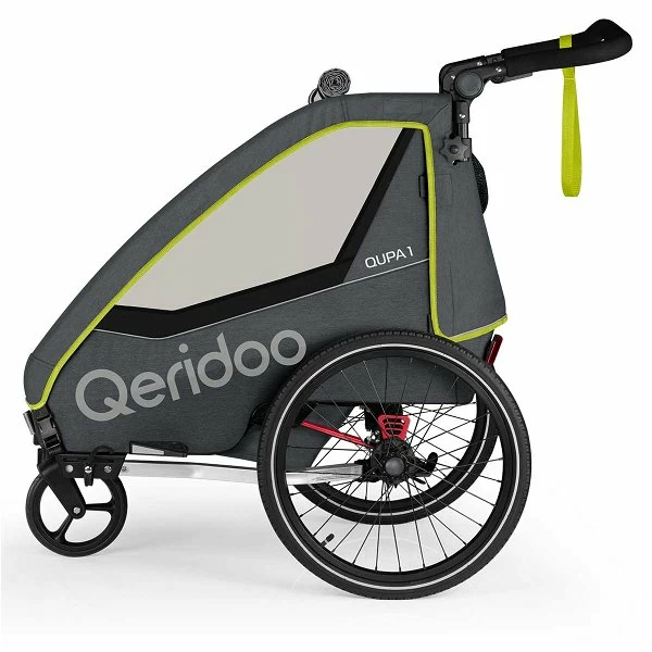 Qeridoo Qupa1 Lime Fahrradanhänger 360-Grad-Buggyrad Und Deichsel 2023 2 Qeridoo Qupa1 Lime Fahrradanhänger 360-Grad-Buggyrad Und Deichsel 2023 – Bild 2