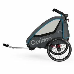 Qeridoo Qupa1 Blue Fahrradanhänger 360-Grad-Buggyrad Und Deichsel 2023