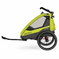 Qeridoo Sportrex 1 Fahrradanhänger Lime Green 2023 Limitiertes Design