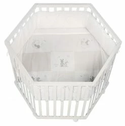 Roba Laufgitter Fox & Bunny Weiß, 6-eckig 120 Cm