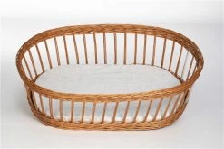 Mionido Stubenwagen Lisa Natur Paisley Hellgrau Mit Garnierung, Matratze Und Matratzenbezug -Kinderwagen 0400 89