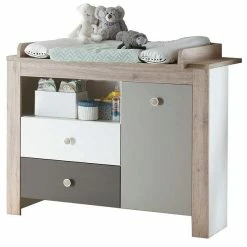 MÄUSBACHER Mäusbacher Bea Kinderzimmer Dreiteilig Weiß Grau Und Sanremo Eiche Dekor -Kinderwagen 0447 wiko 12 bea 2