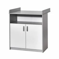 Schardt Classic Grey Wickelkommode Weiß/Grau 2 Türen, 1 Fach - Mit Wickelaufsatz