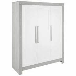 Schardt Scandic Kleiderschrank 3T Holzdekor Bouthouse Pinie / Weiß & Ziernutfräsung