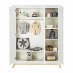 Schardt Miami White Kinderzimmer Inkl. Umbauseiten Mit 3-türigem Schrank -Kinderwagen 06 796 02 03 miami white schrank offen 1