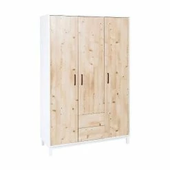 Schardt Timber Pinie Kleiderschrank 3T, 2S Henson Pinie/weißgrau