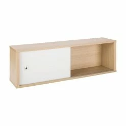 Schardt Slide Oak Wickelkommode 2 Schiebetüren MDF Weiß/Vincenza Eiche - Inkl. Wickelaufsatz -Kinderwagen 08 220 26 02 slide oak wandbord 2