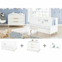 Pinolino Move Sparset Breit Inkl. Wandregal Wickelkommode & Kinderbett