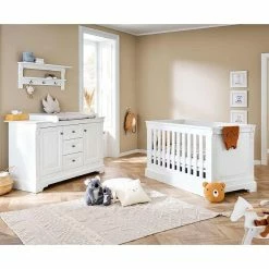 Pinolino Emilia Sparset Extrabreit Inkl. Wandregal Kinderbett & Wickelkommode