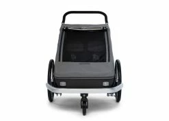 Croozer Kid Keeke 2 Mountain Grey 2in1 Fahrradanhänger & Buggy-Set -Kinderwagen 09 121001623 croozer keeke 2 mountain grey front