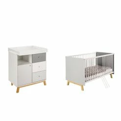Schardt Vegas Sparset Inkl. Umbauseiten Babybett & Wickelkommode