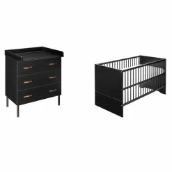 Schardt Melody Black Sparset + Umbauseiten Dekor Schwarz / Massivholz Buche Schwarz Lackiert