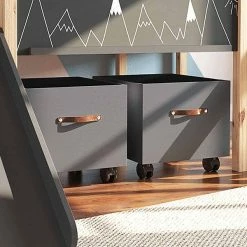 Nature Kid Cory Kinderzimmer Anthrazit 8-teilig Mit Hausbett 90 X 200 Cm, Dach & Schreibtisch -Kinderwagen 100131 catania bett anthrazit ambiente blau2 2k 1 1