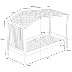 Nature Kid Yuna Hausbett Natur 90 X 200 Cm -Kinderwagen 100169 hausbett monza sketch 1