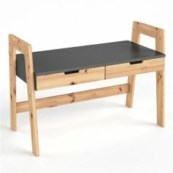 Nature Kid Cory Kinderzimmer Anthrazit 8-teilig Mit Hausbett 90 X 200 Cm, Dach & Schreibtisch -Kinderwagen 100178 tisch catania whiteroom 2k quadrat