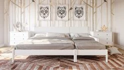 Nature Kid Fabi Familienbett Weiß 180 X 200 Cm Doppeltbett Und 90 X 200 Cm Einzelliege