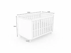 Nature Kid Babyzimmer Set Milan 2-türig 3-teilig -Kinderwagen 100242 babybett milan skizze 1