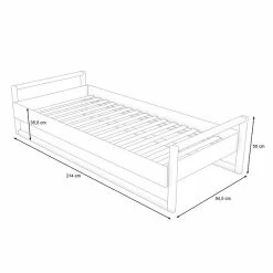 Nature Kid Lisa Einzelbett Natur/weiß 90 X 200 Cm -Kinderwagen 100257 100258 einzelbett lisa sketch