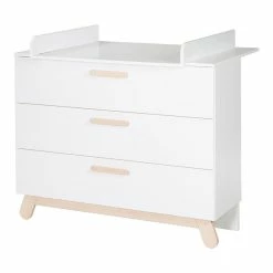 Roba Clara Kinderzimmer 3T Weiß Bett, Wickelkommode, Schrank -Kinderwagen 1012835 kinderzimmerset 04 f