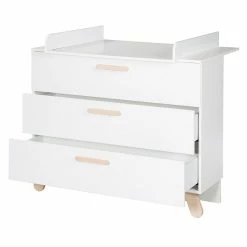 Roba Clara Kinderzimmer 3T Weiß Bett, Wickelkommode, Schrank -Kinderwagen 1012835 kinderzimmerset 05 f