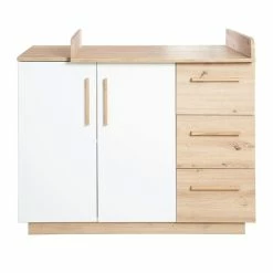 Roba Lion Kinderzimmer 3T Weiß/natur Bett, Wickelkommode, Schrank -Kinderwagen 1012848 kinderzimmerset 03 f