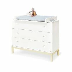 Pinolino Skadi Sparset Breit Kinderbett & Wickelkommode - Kiefer Massiv -Kinderwagen 101602b 03 gr 2