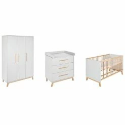 Schardt Venice Grey Kinderzimmer 3T + Umbauseiten Dekor Seidengrau / Massivholz Buche Geölt