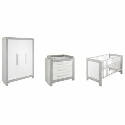 Schardt Scandic Kinderzimmer 3T + Umbauseiten Holzdekor Bouthouse Pinie / Weiß & Ziernutfräsung