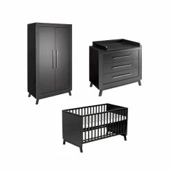 Schardt Miami Black Kinderzimmer Inkl. Umbauseiten Mit 2-türigem Schrank