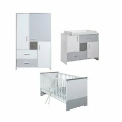 Schardt Candy Grey Kinderzimmer Inkl. Umbauseiten Mit 3-türigem Schrank