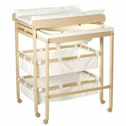 Roba Bade-Wickel-Kombi Natur Ausziehbar Tisch Mit Badewanne -Kinderwagen 1253 badewickelkombi f 01