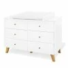 Pinolino Pan Wickelkommode Extrabreit MDF Weiß / Eiche Massiv - Zum Toppreis
