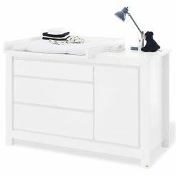 Pinolino Milk Kinderzimmer Extrabreit Groß Inkl. Wandregal Edelmatt Weiß -Kinderwagen 133424x