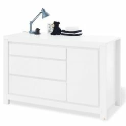 Pinolino Milk Sparset Extrabreit Inkl. Wandregal Kinderbett & Wickelkommode -Kinderwagen 133424x 01 1