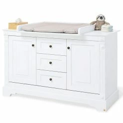 Pinolino Emilia Kinderzimmer Extrabreit Groß 3T Inkl. Wandregal Edelmatt Weiß -Kinderwagen 133467x 5 1