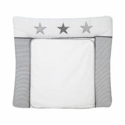 Schardt Wickelauflage Stern Grau 80x75 Cm Inkl. Abnehmbarem Frotteebezug Und Stickerei