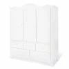 Pinolino Pino Kleiderschrank Groß 3T, 2S Kiefer Massiv, Weiß Lasiert - Zum Toppreis