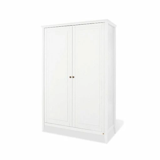 Pinolino Smilla Kleiderschrank 2 Türen Kiefer Massiv, Weiß Lasiert - Zum Toppreis -Kinderwagen 141673 gr 1