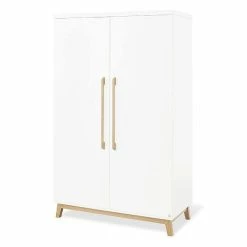 Pinolino Riva Kinderzimmer Breit 2türig Inkl. Wandregal Edelmatt Weiß/Esche Klar Lackiert -Kinderwagen 143415