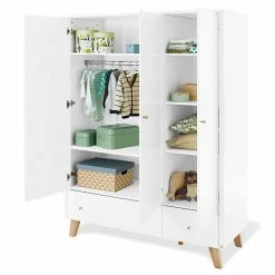 Pinolino Hilda & Pan Kinderzimmer Extrabreit Groß 3türig Inkl. Hausbett Und Wandregal -Kinderwagen 143420g offen 3 1
