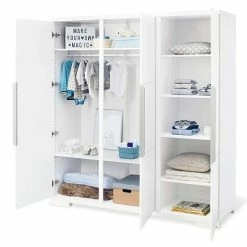 Pinolino Polar Kinderzimmer Breit Groß - 3T Inkl. Wandregal Edelmatt Weiß -Kinderwagen 143421g 01