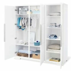 Pinolino Polar Kinderzimmer Extrabreit Groß - 3T Inkl. Wandregal Edelmatt Weiß -Kinderwagen 143421g 01 1