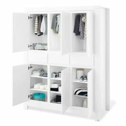 Pinolino Milk Kinderzimmer Extrabreit Groß Inkl. Wandregal Edelmatt Weiß -Kinderwagen 143424g 01