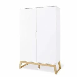 Pinolino Bridge Kinderzimmer Extrabreit - 2T Inkl. Wandregal Weiß/Esche Klar Lackiert -Kinderwagen 143466 01 1