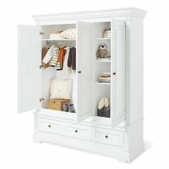 Pinolino Emilia Kinderzimmer Extrabreit Groß 3T Inkl. Wandregal Edelmatt Weiß -Kinderwagen 143467g 01 1 1