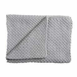 Schardt Strickdecke Hellgrau 75x100 Cm Tagesdecke - 100% Baumwolle