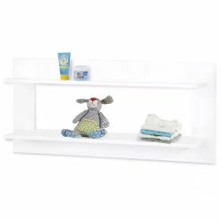 Pinolino Riva Kinderzimmer Extrabreit 2türig Inkl. Wandregal Edelmatt Weiß/Esche Klar Lackiert -Kinderwagen 193413 9 1 1